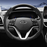 Split Snap-On Suede Steering Wheel Cover for Hyundai