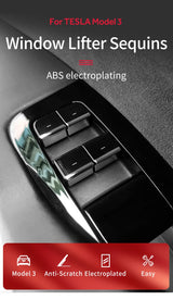 Chrome Window Button Trim for Tesla Model 3 Interior Car Interior Accessory GMUNI