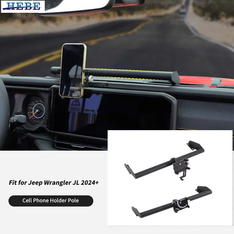 Center Control Phone Holder for Jeep Wrangler JL 2024 Car Interior Accessory HEBE