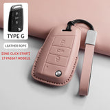 PU Leather Key Case Cover for VW Tiguan T-Cross