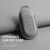 Leather Car Key Case Cover LEAPMOTOR B10 C01 C11 Original Color Remote Key Bag Shell Keychain Accessories Car Key Case Cover