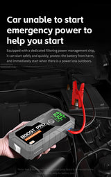 12V Portable Car Jump Starter, 8.0L Gas/7.0L Diesel, QC3.0 Power Bank, 4-Mode LED Light, Explosion-Proof Battery Jump Starter