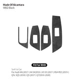 For Audi A4L A4 S4 A5 S5 RS4 RS5 Q5L SQ5 Q5 Q7 Made of Alcantara Car Window Switch Panel Trim Sticker Auto Interior Accessories