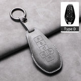 Leather Car Key Case Cover Shell For DENZA D9 EV D9 DM Sheep Suede Car Remote Key Bag Case Protecter Keychain Cover Decorative