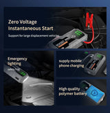 12V Portable Car Jump Starter, 8.0L Gas/7.0L Diesel, QC3.0 Power Bank, 4-Mode LED Light, Explosion-Proof Battery Jump Starter