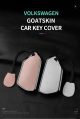 Goatskin Car Key Case Cover for Volkswagen Golf 8 MK8 ID.3 ID.4 Cupra Skoda Octavia A8 SEAT Leon MK4 2020 2021 Formentor Tarr