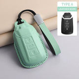 Leather Car Key Case Cover For DFSK DongFeng 580 F507 Aeolus AX7 GS PU Car Remote Key Bag Case Shell Protecter Keychain Holder