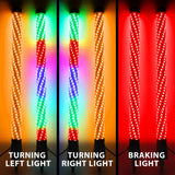 0.4M/1.31FT RGB Fat Spiral LED Whip Lights Bluetooth APP and Remote Control Flagpole Lamp for Truck Offroad ATV UTV Polaris R