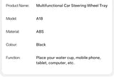 2-in-1 Foldable Car Steering Wheel Desk Tray with Carbon Fiber Design
