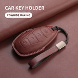 Leather Car Key Case Cover Shell Fob For Hongqi Car Accessory OEM