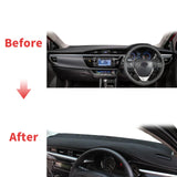 Premium Leather Dashboard Cover Mat for Toyota Corolla 2014–2018 Dashboard Mat CATUSIKI