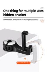 2-in-1 Hidden Headrest Phone Holder and Car Hook