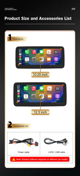 12.3 Inch Wireless CarPlay Screen for Mercedes-Benz C Class 2015