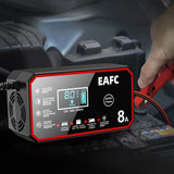 12V 8A Smart Car Battery Charger Automatic Start Fast Charger Pulse Repair Motorcycle Truck Battery Charger GEL Lead Acid Car