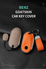 Metal and Leather Car Key Case Cover for Various Mercedes Benz Models Car Interior Accessory OEM