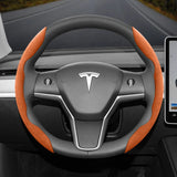 Anti-Slip Suede Steering Wheel Cover for Tesla 2024
