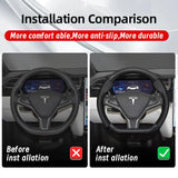 Carbon Fiber Leather Cover for Tesla Model 3 Y X S Car Interior Accessory Hocasen