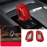 Carbon Fiber Gear Lever Cover for Volvo Car Interior Accessory LINGLUYANG red 1