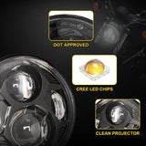 Latest 5.75 Inch Motorcycle LED Headlight for Harley Dyna Softail Sportster 883 XL883 FXCW 5 3/4 inch led motorbike headlamp DRL Angel Eye