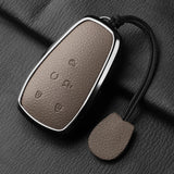 Aluminum Alloy Goatskin Car Key Case Cover For Changan Eado Unit CS35plus CS55plus CS75plus Car Key Protection Shell Accessories