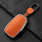 Aluminum Alloy Goatskin Car Key Case Cover for Subaru BRZ XV SV Forester Legacy Outback Crosstrek Impreza WRX Ascent keychain
