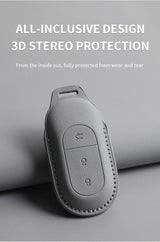 Leather Car Key Case Cover LEAPMOTOR B10 C01 C11 Original Color Remote Key Bag Shell Keychain Accessories