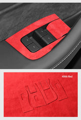 Made of Alcantara For Tesla Model 3（2019-2023）/ Y (2019-) Windows Control Panel Trim Cover Sticker Car Interior Accessories