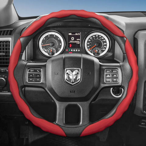 Ram Wave-Shaped Breathable Leather Wheel Cover Car Interior Accessory Hocasen