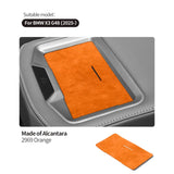For BMW X3 G45 (2025-) Car Rear Seats Armrest Box Charging Panel Mat Trim Stickers Made of Alcantara Tuning Interior Accessories