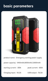 2000A 12V Car Jump Starter Portable Power Bank Battery Charger Emergency Car Booster for 8.0L Gas/7.0L Diesel 12V Car Jump St