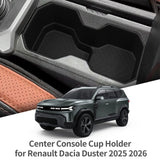 Central Console Water Cup Holder for Renault Dacia Duster 2025-2026 TPE Drinks Holder Storage Case Interior Accessory OEM