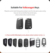 Aluminum Alloy Goatskin Car Key Case Cover For VW Golf 7 mk7 Skoda Octavia A7 Tiguan MK2 SEAT Ateca Leon FR 2 Ibiza Car Inter