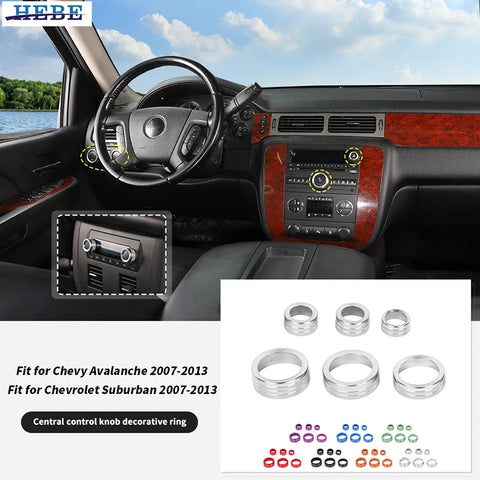 Center Console Knob Ring for Chevy Silverado 2007-2013 Car Interior Accessory HEBE