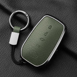 Metal And Goatskin Car Key Case Cover For Toyota Sequoia Cross Fortuner Prius Venza Alphard Vellfire Sienna Tundra Mirai Yaris
