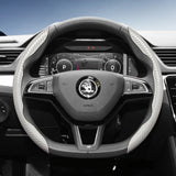 Carbon Fiber Texture Steering Wheel Cover for Skoda