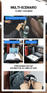 Multifunctional Car Travel Tray Foldable Backseat Desk with Cup Holder Car Travel Tray NONE
