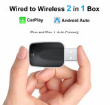 Wireless 2-in-1 CarPlay Android Auto Adapter AI Smart Box