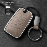 Metal and Leather Car Key Case Cover for VW Volkswagen Passat B8 CC Arteon Magotan GTE Skoda Fabia Superb A7 Kodiaq Car Inter