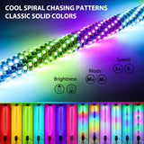 0.4M/1.31FT RGB Fat Spiral LED Whip Lights Bluetooth APP and Remote Control Flagpole Lamp for Truck Offroad ATV UTV Polaris R