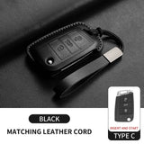 Leather Car Key Case Cover For Volkswagen Golf 7 MK7 Jetta Lavida Keychain Cover