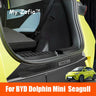 For BYD Dolphin Mini Seagull 2024 2025 2026 Car Rear Guard Plate Trunk Protective ABS Carbon Fiber Cover Interior Accessories