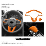 For Kia K3 Forte Cerato (2019-2021) Steering Wheel Cover + Gear Shift Boot Interior Tuning Accessory Set