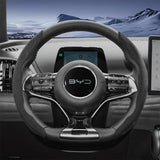 BYD Snap-On Sports Suede Steering Wheel Cover Interior