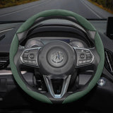Anti-Slip Buckle Segmented Suede Cover for Acura MDX Car Interior Accessory Hocasen Green 3-Piece Set