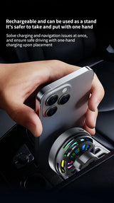 Qi2.2 25W Car Magnetic RGB Wireless Charger With Air Cooling Fan Phone Holder