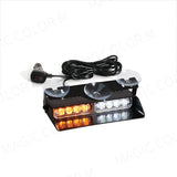 8-LED Windshield Strobe Warning Light Bar Car Interior Accessory MAGIC COLORM