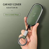 Metal and Leather Car Key Case Cover for Li Auto L7 L8 L9 Max Leading Ideal Li Auto 2023 2024 Car Interior Accessory OEM