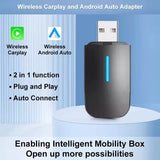 Dual Wireless CarPlay and Android Auto Adapter USB-C