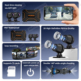 2K Dual Lens Waterproof Motorcycle Dash Cam WiFi DVR Dashcam AKAMATE