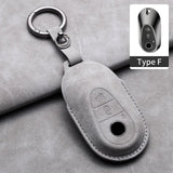 Car Key Cover For Mercedes Benz A C E S G Class GLC CLE CLA W177 W205 W213 W222 X167 AMG Leather Car Key Protective Cover